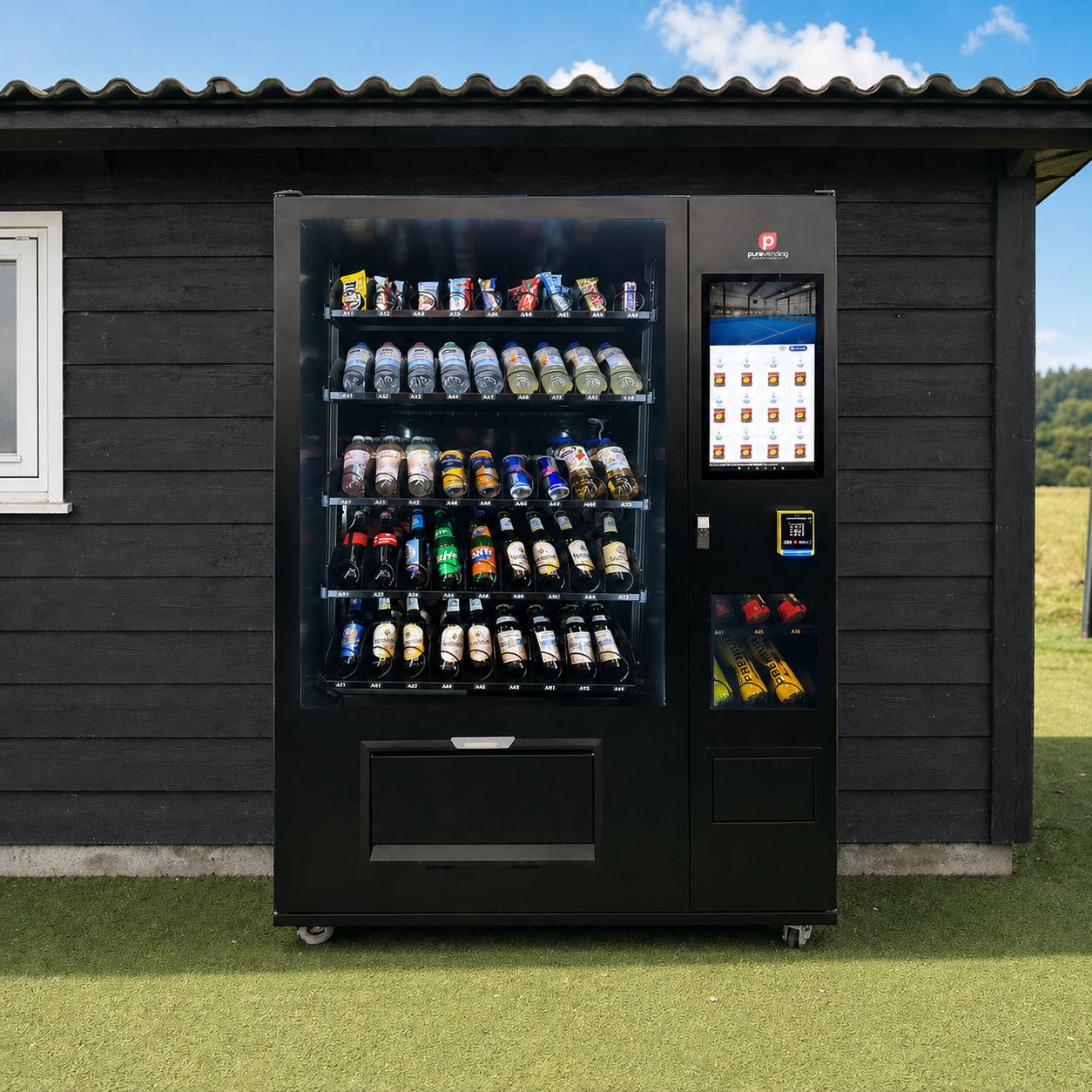 Getränkeautomat mit gekühlten Getränken bei Padel am Bostalsee